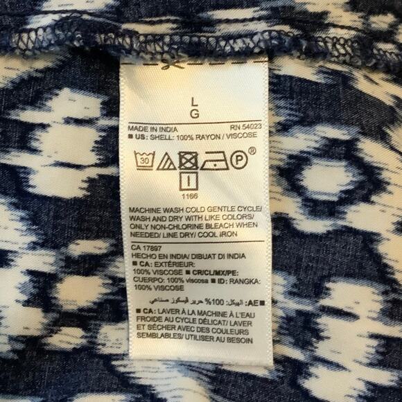 Old Navy Tunic Dress Blue Cream Tassel Womens Large - Picture 10 of 10